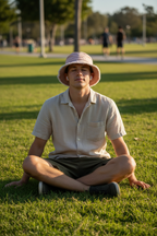Pink bucket hat men - park