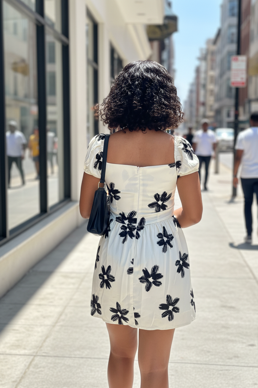 White & Black - Back View Candid