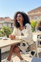 White & Black - Curly Blowout Knit