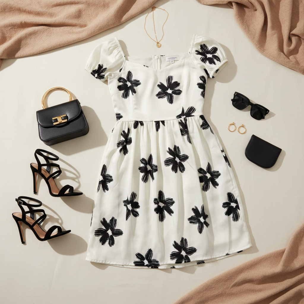 White & Black - Flat Lay