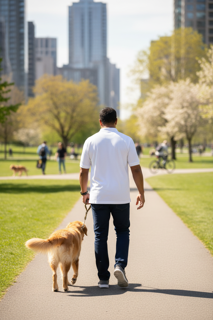White Polo Dog Walk