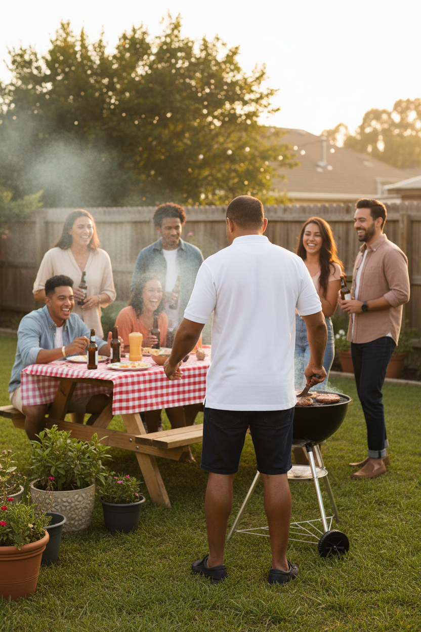 White Polo Grilling